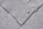 Grey Wool Four-Bar Crewneck - Men's