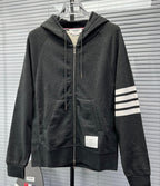 4-Bar Zip Navy Hoodie - Men's