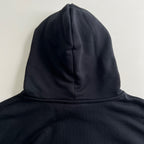 Black Cotton Varsity Text Pullover - Men's