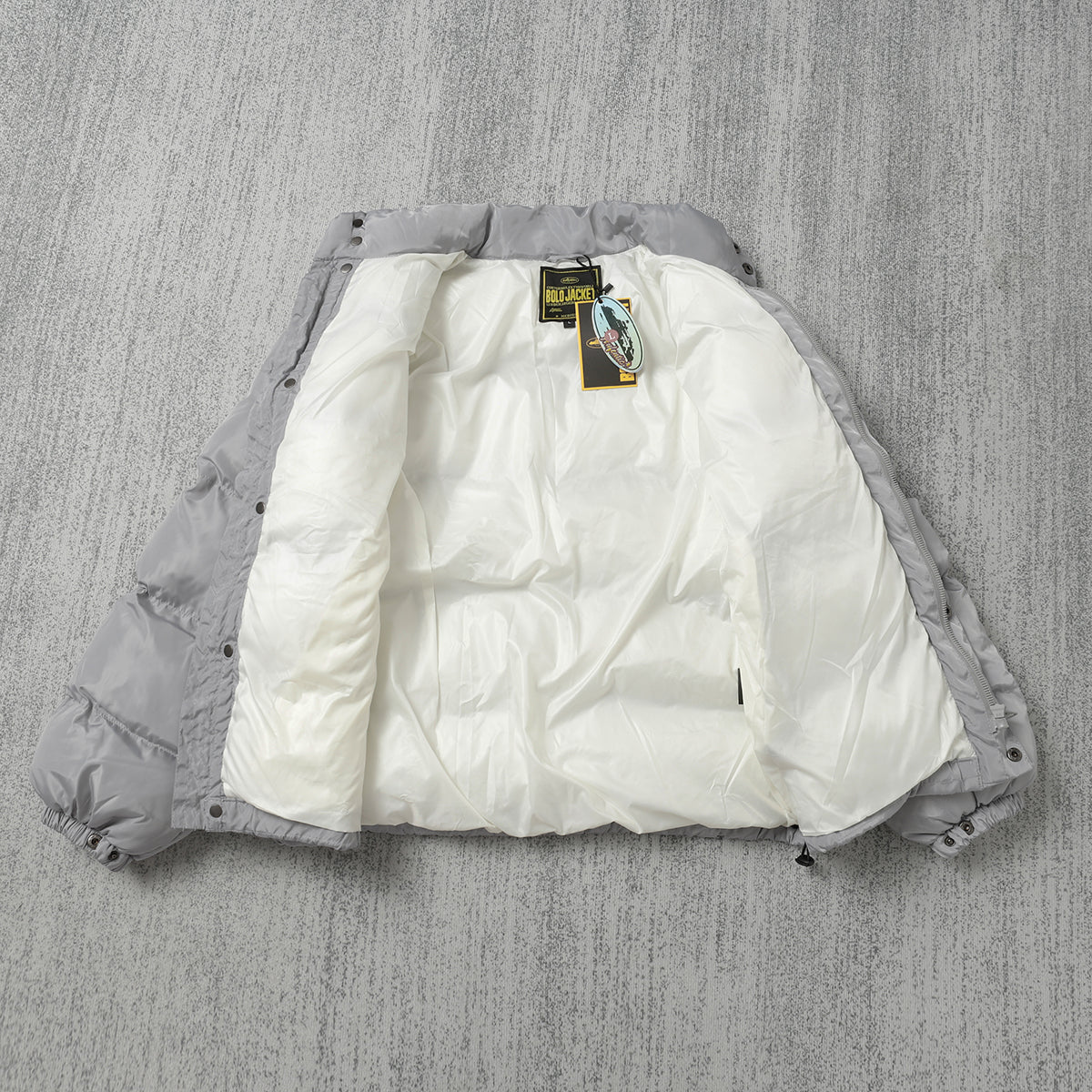 Black and Grey Puffer Jacket - Men's