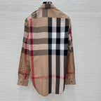 Beige Cotton Exploded Check Long-Sleeve - Men's
