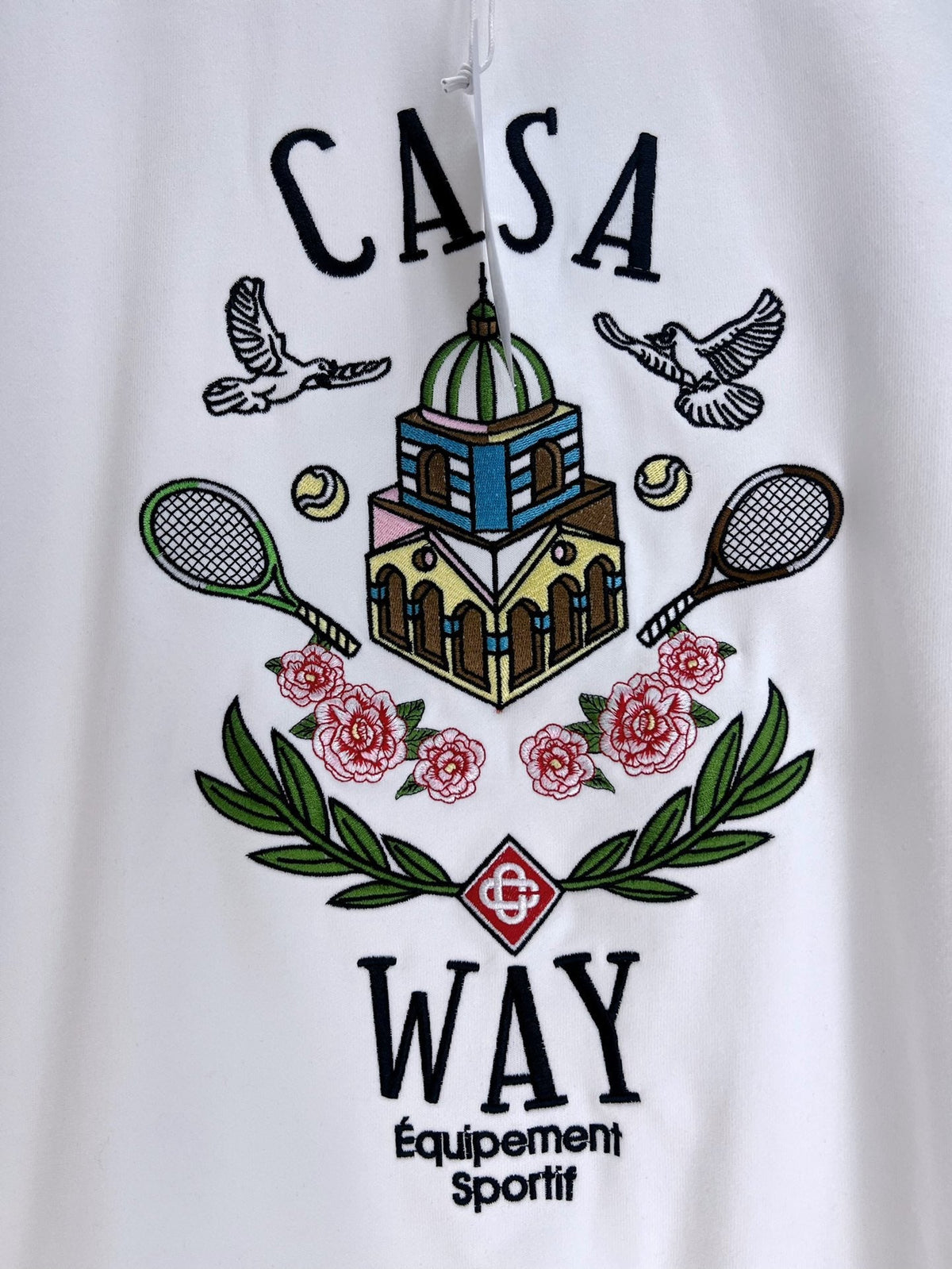 Grey Cotton Crest Graphic Crewneck - Men's
