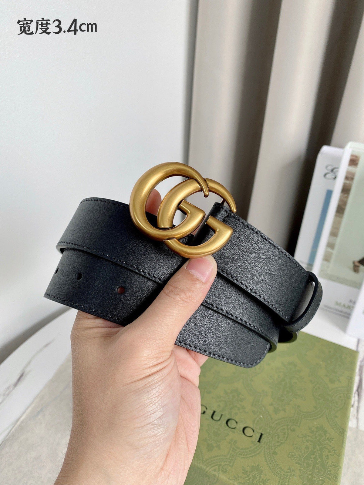 Double G Silver Buckle Belt