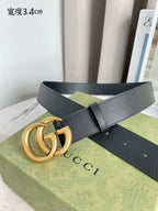 Double G Silver Buckle Belt