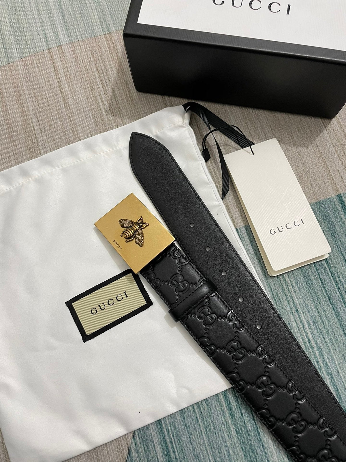 Interlocking G Guccissima Silver Belt