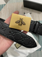 Interlocking G Guccissima Silver Belt