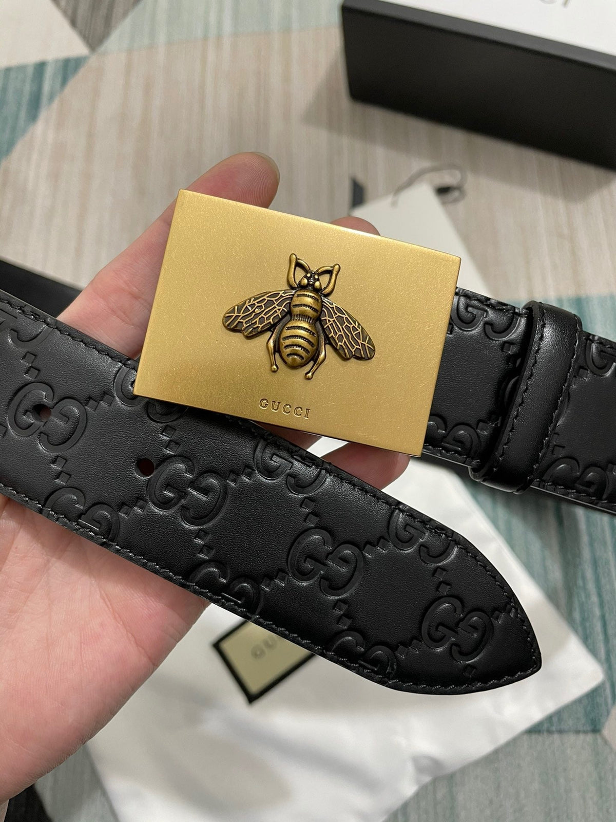 Interlocking G Guccissima Silver Belt