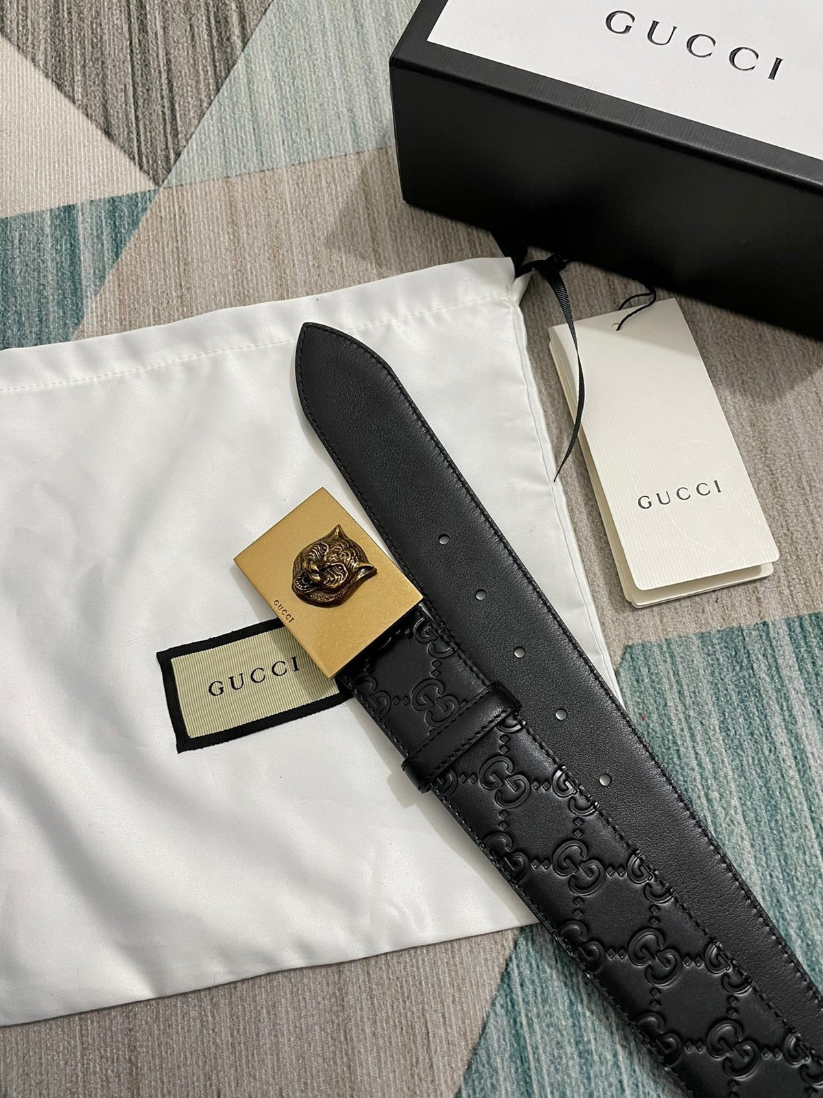 Interlocking G Guccissima Silver Belt