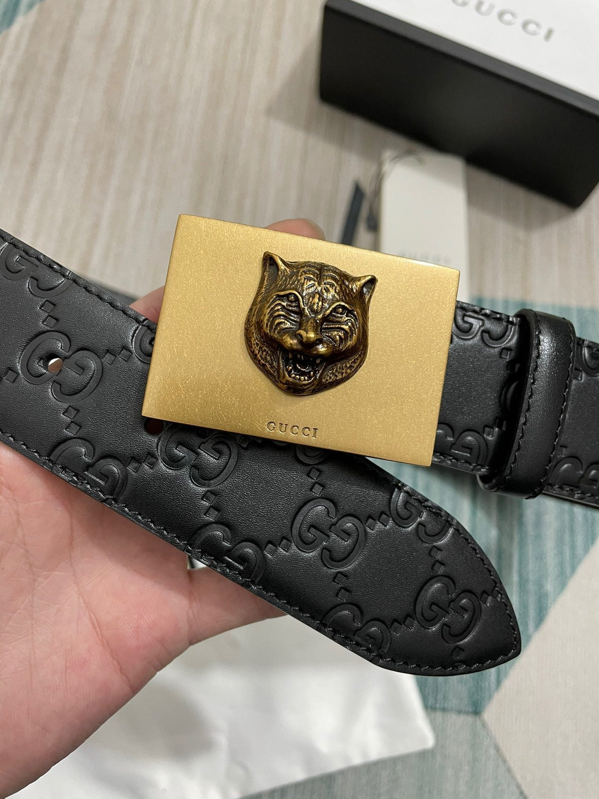 Interlocking G Guccissima Silver Belt