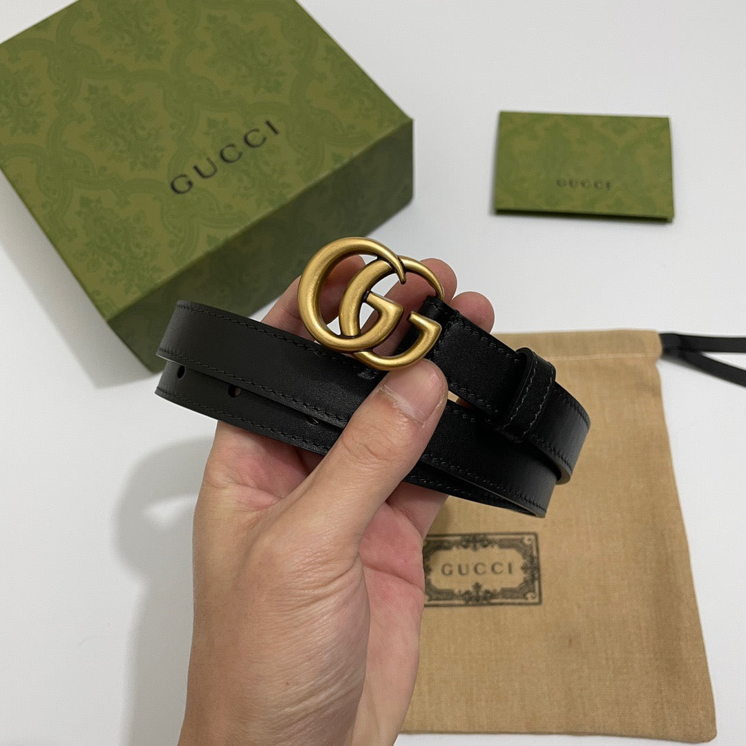 Slim Double G Gold Belt
