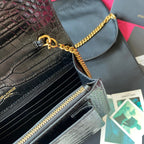 Kate Croc-Embossed Shoulder Bag