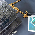 Kate Croc-Embossed Shoulder Bag