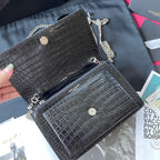 Kate Croc-Embossed Shoulder Bag