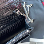 Kate Croc-Embossed Shoulder Bag