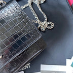 Kate Croc-Embossed Shoulder Bag