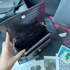 Kate Croc-Embossed Shoulder Bag