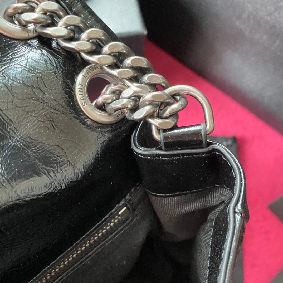 Niki Crinkled Chain Shoulder Bag