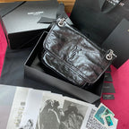 Niki Crinkled Chain Shoulder Bag