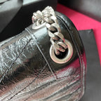 Niki Crinkled Chain Shoulder Bag