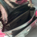 Niki Crinkled Chain Shoulder Bag