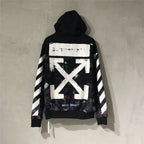 Black Cotton Print Pullover - Men's