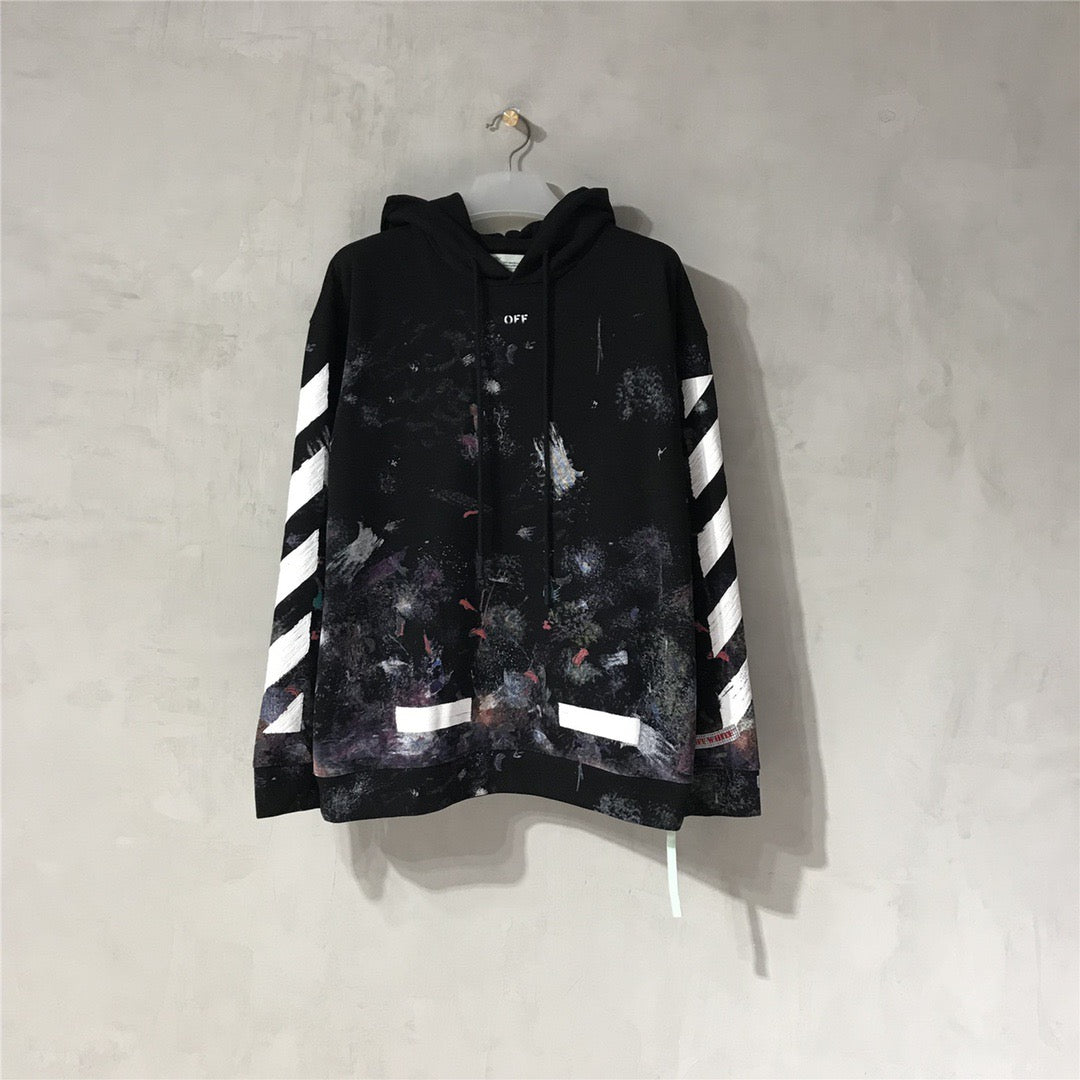 Black Cotton Print Zip-Through - Men's