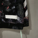 Black Cotton Print Zip-Through - Men's