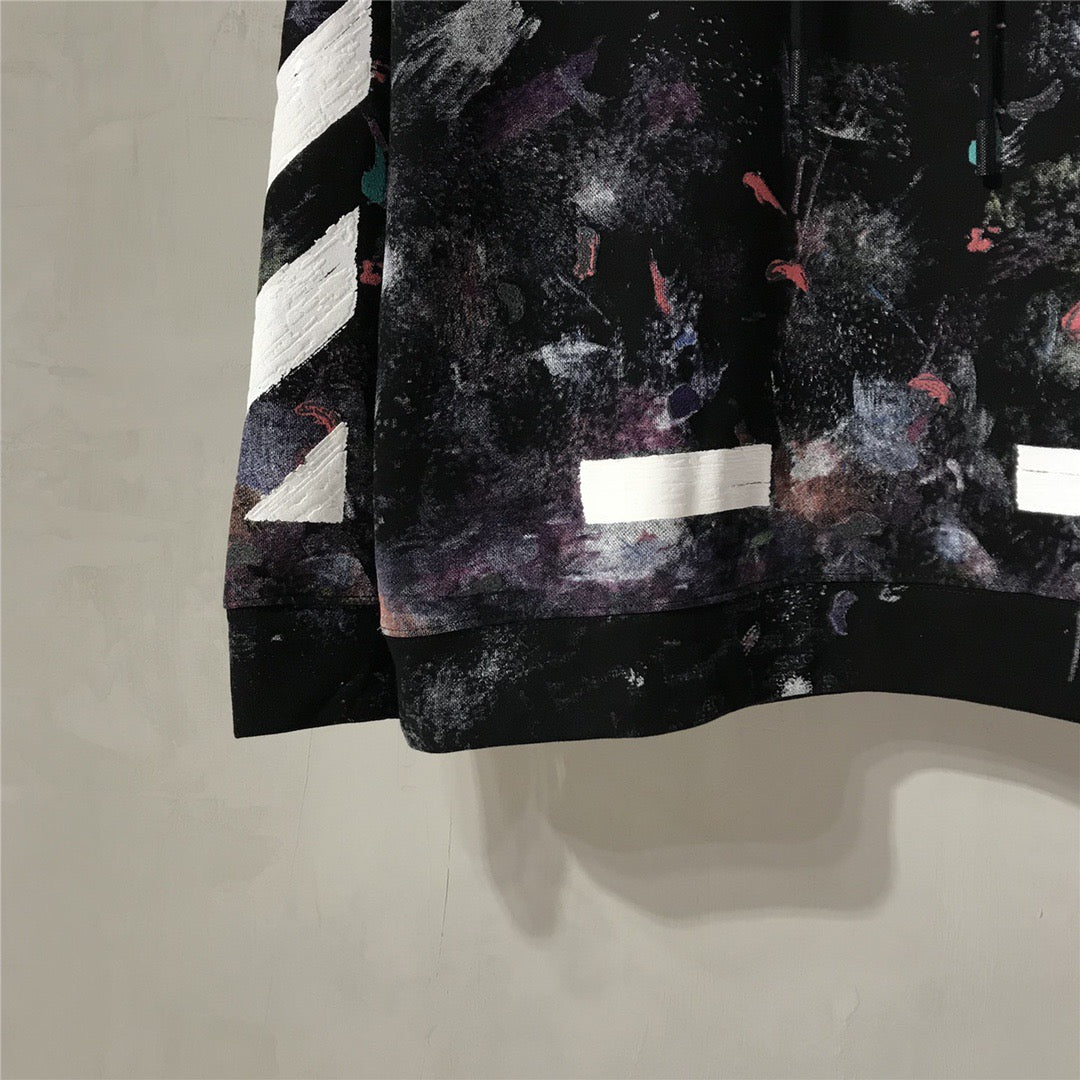 Black Cotton Print Zip-Through - Men's