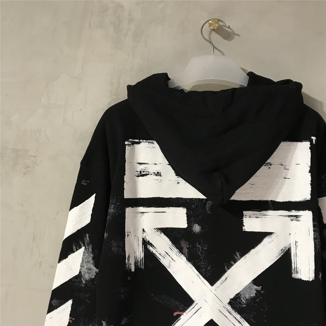Black Cotton Print Zip-Through - Men's
