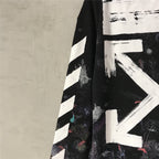 Black Cotton Print Zip-Through - Men's