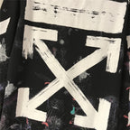 Black Cotton Print Zip-Through - Men's