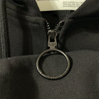 Black Cotton Back Print Pullover - Men's