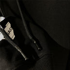 Black Cotton Back Print Pullover - Men's