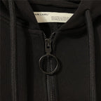 Black Cotton Back Print Pullover - Men's