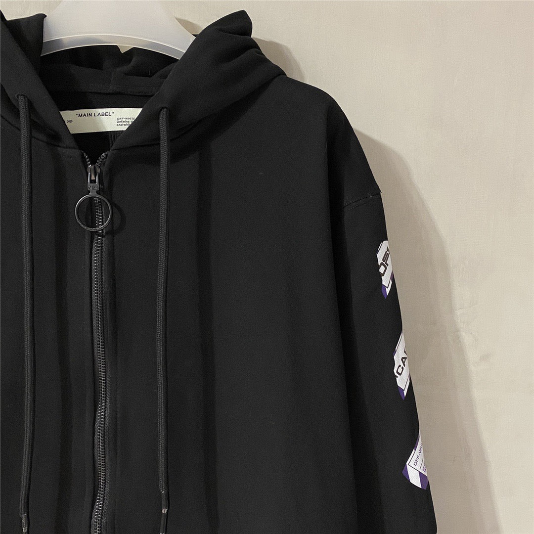 Black Cotton Back Print Pullover - Men's
