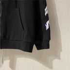 Black Cotton Back Print Pullover - Men's