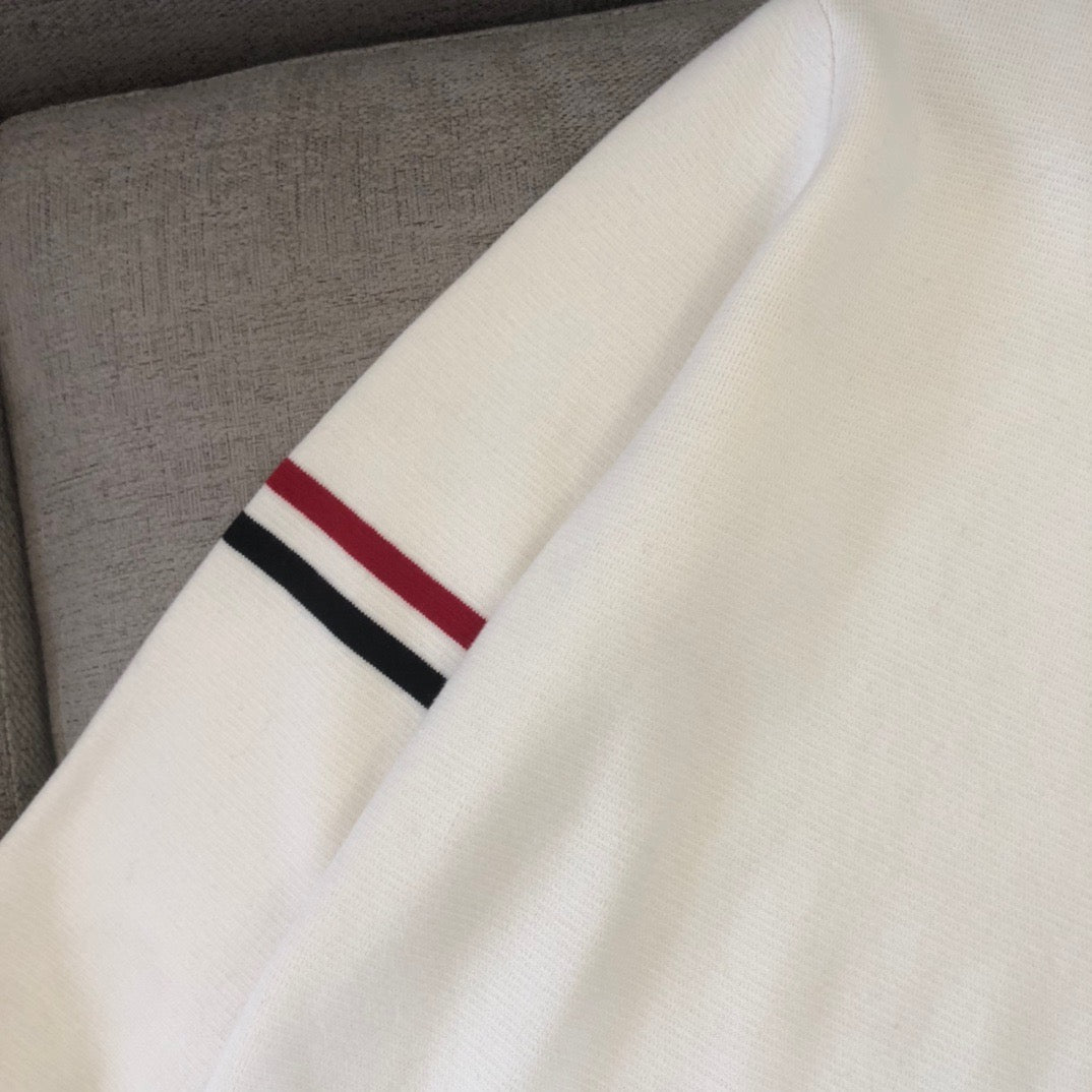 Black Wool Armband Stripe Crewneck - Men's