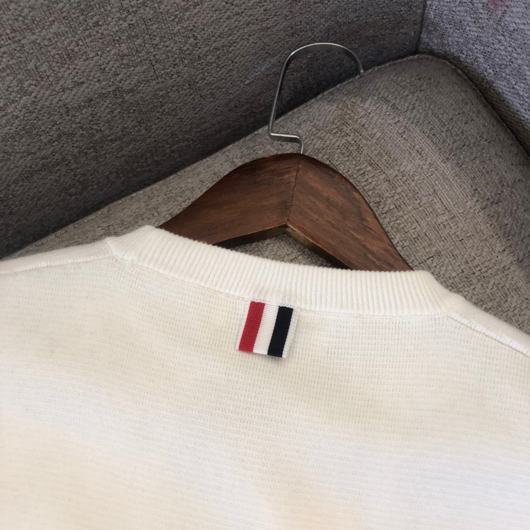 Black Wool Armband Stripe Crewneck - Men's