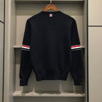 Black Wool Armband Stripe Crewneck - Men's