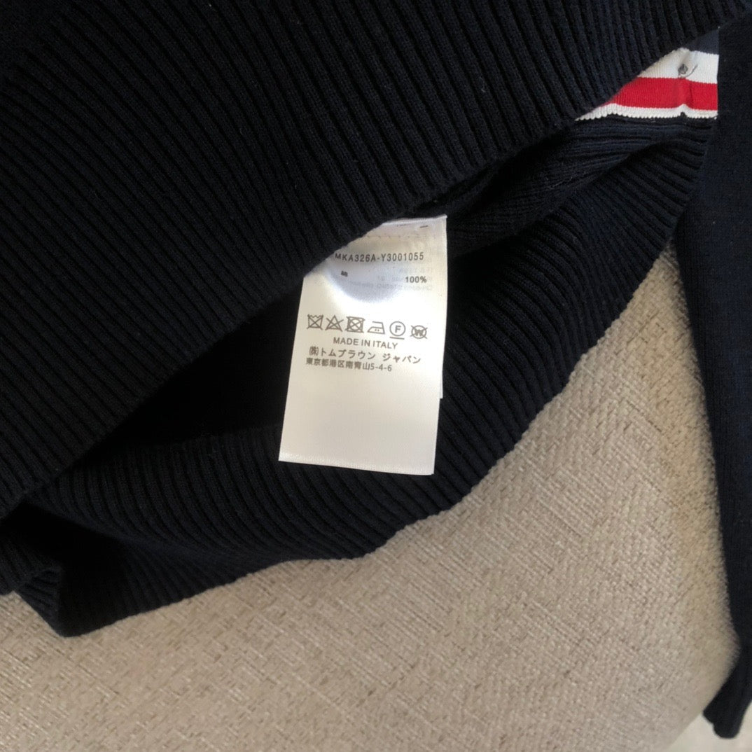 Black Wool Armband Stripe Crewneck - Men's