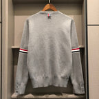 Black Wool Armband Stripe Crewneck - Men's