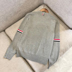 Black Wool Armband Stripe Crewneck - Men's