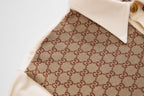 Beige Jacquard Monogram Short-Sleeve - Men's