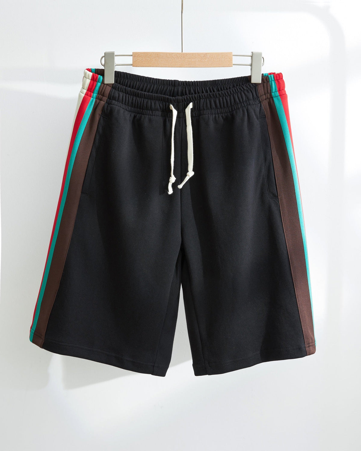 Black Jersey Side Stripe Drawstring - Men's