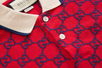 Red Jacquard Monogram Short-Sleeve - Men's
