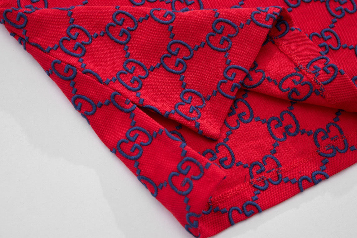 Red Jacquard Monogram Short-Sleeve - Men's