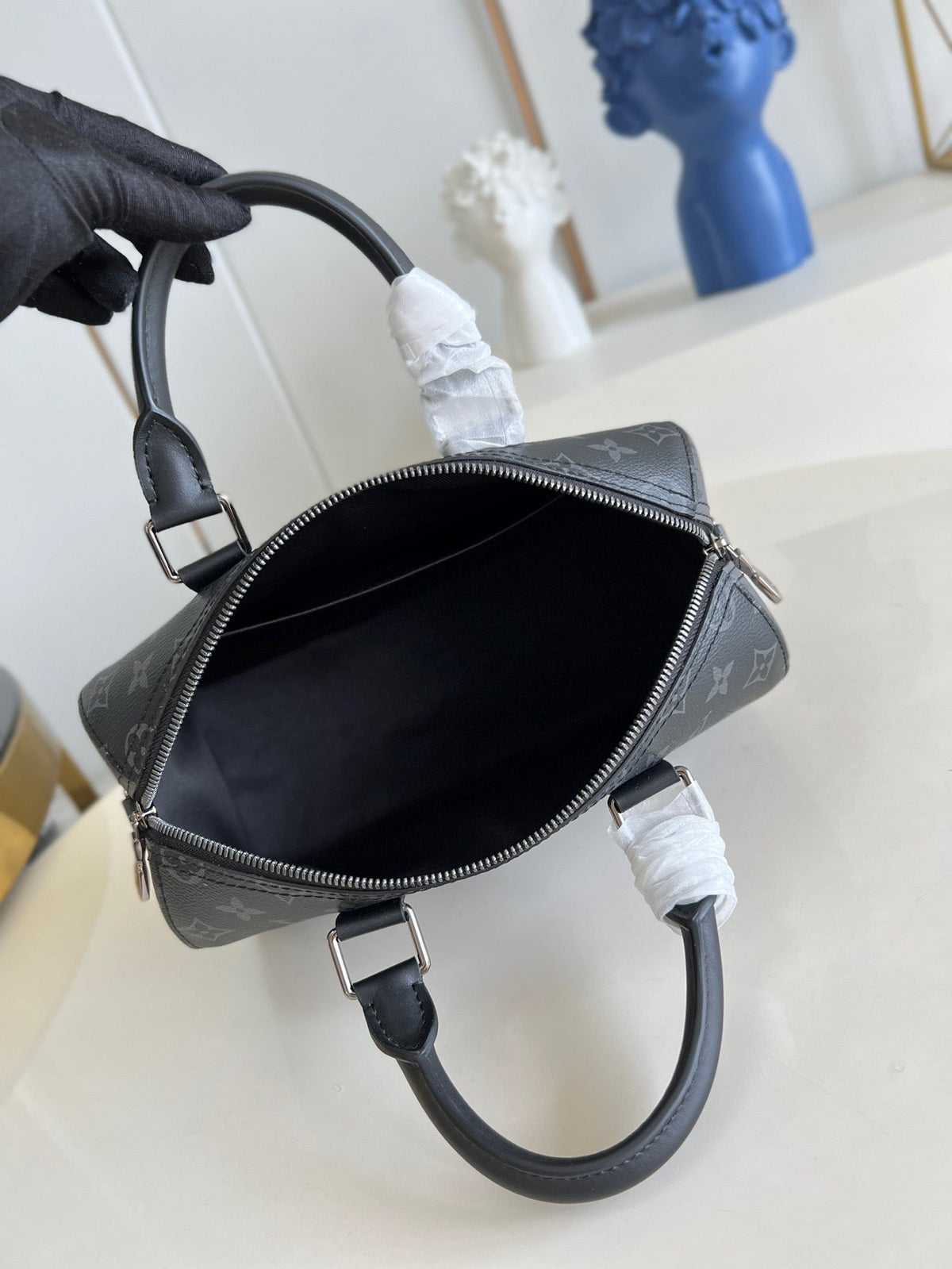 Black and Grey Duffle Bag