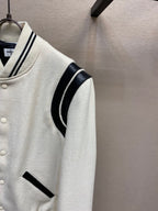 Green Wool Contrast Sleeve Varsity - Men's