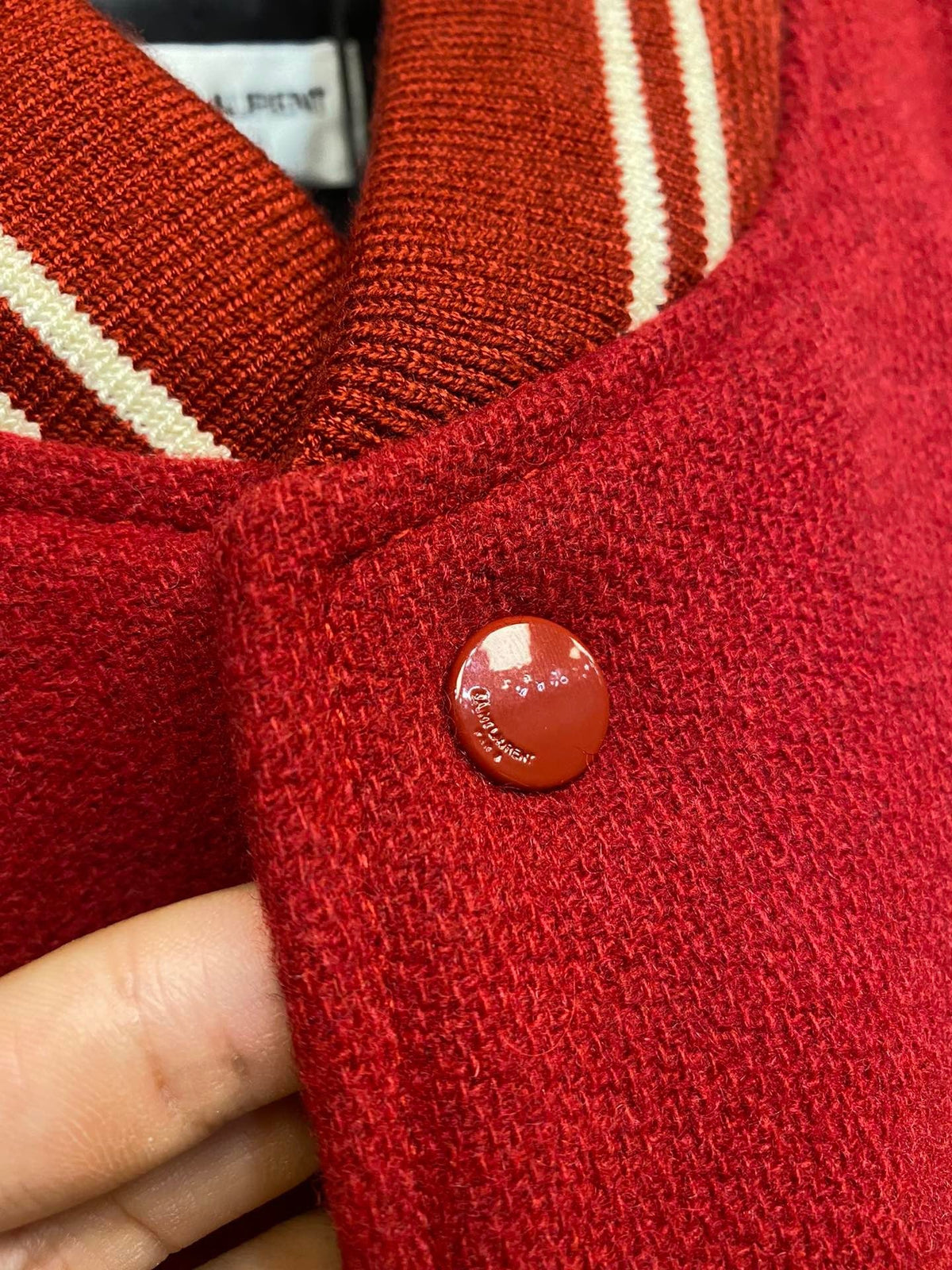 Green Wool Contrast Sleeve Varsity - Men's