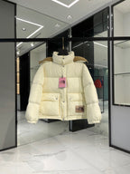 White and Red Puffer Jacket - Men's
